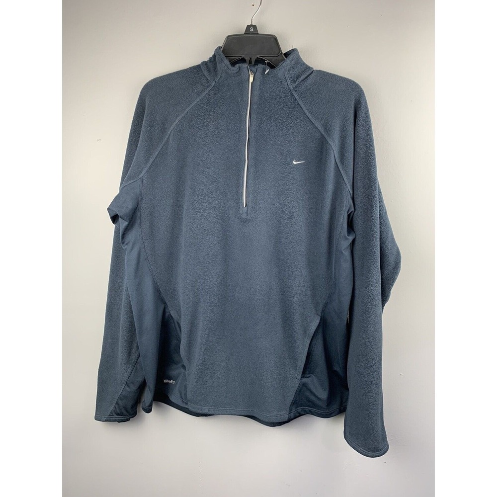Nike Pullover Boys XL Blue Nike Fit Fleece Quarter Zip Mock Neck Logo
